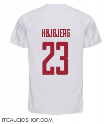 Danimarca Pierre-Emile Hojbjerg #23 Seconda Maglia Mondiali 2022 Manica Corta